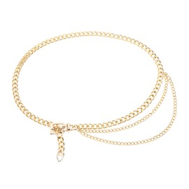 ECSiNG Metal Multilayer Belt Chain Alloy Adjustable Waist Belts Decorative Clothing Accessories for Women Lady Girls 65-95cm Gold