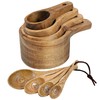 Wooden Measuring Cups and Spoons Set - Eco-Friendly Solid Acacia