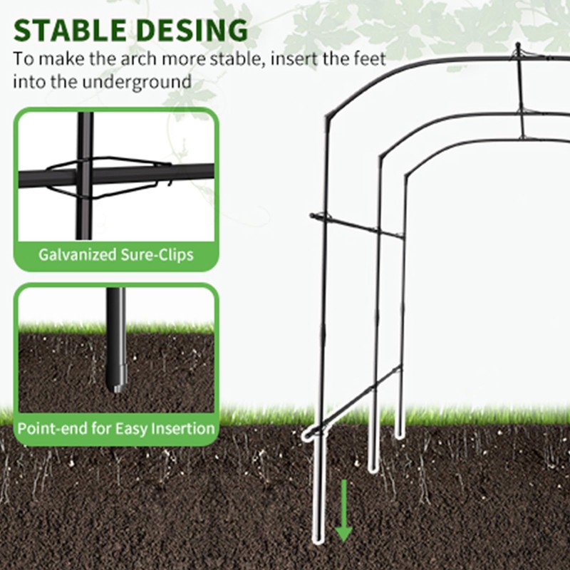 Tall Garden Arch Trellis for Climbing Plants, 87in Tall Metal