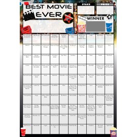 Totally Bonkers - Movie Best Ever Fundraising Scratch Cards - 100 Square - A4 (297x210mm) - 5 Pack - TB0113 - Blind Card