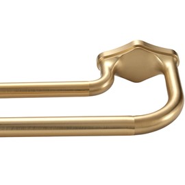 Lwiiom Gold Double Curtain Rods For Windows 48-88 Inch,Heavy Duty Double Curtain Rod with Aluminum Finials and Bracket,Adjustable Double Window Rods For Blackout Or Room Darkening Panels