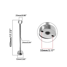 2 Pack Heavy Duty Stainless Steel Ceiling Mount Curtain Rod Bracket Ceiling Holder,SAFYY Curtain Rod Holder,Curtain Rod Hanging Bracket,Shower Curtain Rod Holder Wardrobe Pipe Flange Socket