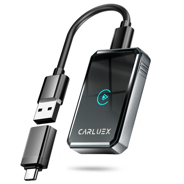 CARLUEX 2 in1 Wireless CarPlay Adapter for Apple & Android