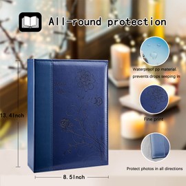 Artmag Photo Album 4x6 300 Photos, Extra Large Capacity Leather Cover Wedding Family Photo Albums Holds 300 Horizontal 4x6 Photos(Blue)