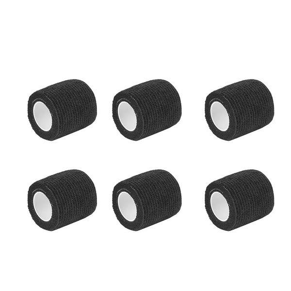 6PCS Tattoo Grip Cover Wrap - Black Disposable Cohesive Tattoo