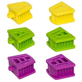 PlastCare USA - Bloques dentales de silicona para boca, todos los tamaños, para adultos y niños, 2 de cada grande, mediano y pequeño retractor de mejillas dentales y abridor de boca (bolsa de 6)