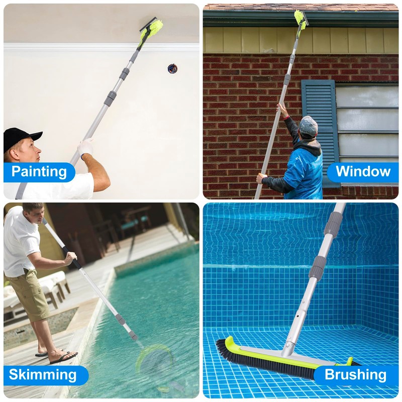 Sepetrel Pool Pole-Upgraded Professional 12 Foot Telescoping Swimming Pool Pole