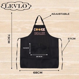 LEVLO Cookie Baking Lovers Gift Cookie Dealer Aprons Bakery Apron Pastry Chef Gift, Cookie Dealer, One Size