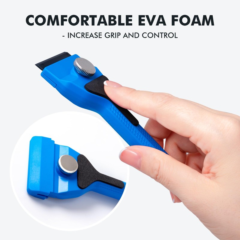FOSHIO Long Handle Razor Blade Scraper, Two Sided Scraper Tool