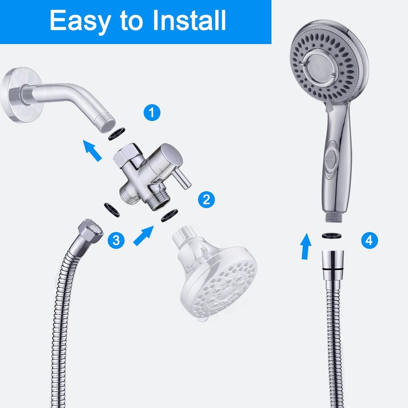 Dog Shower Attachment,Shower Head Sprayer Attachment with ON/OFF Shower Head,