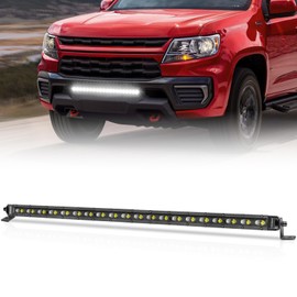20 Inch LED Light Bar, OFFROADTOWN 100W CREE Single Row LED Light Bar Flood Beam Silm LED Bar Light Bumper Light Offroad Light Driving Light Bar for Truck UTV SUV RZR Chevy Honda Can-am Boat