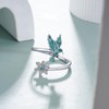 Hummingbird Ring 925 Sterling Silver Turquoise Hummingbird Jewelry for Women