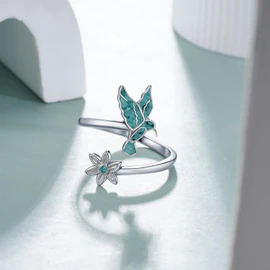Hummingbird Ring 925 Sterling Silver Turquoise Hummingbird Jewelry for Women Humming bird Gift Ideas for Mom Wife