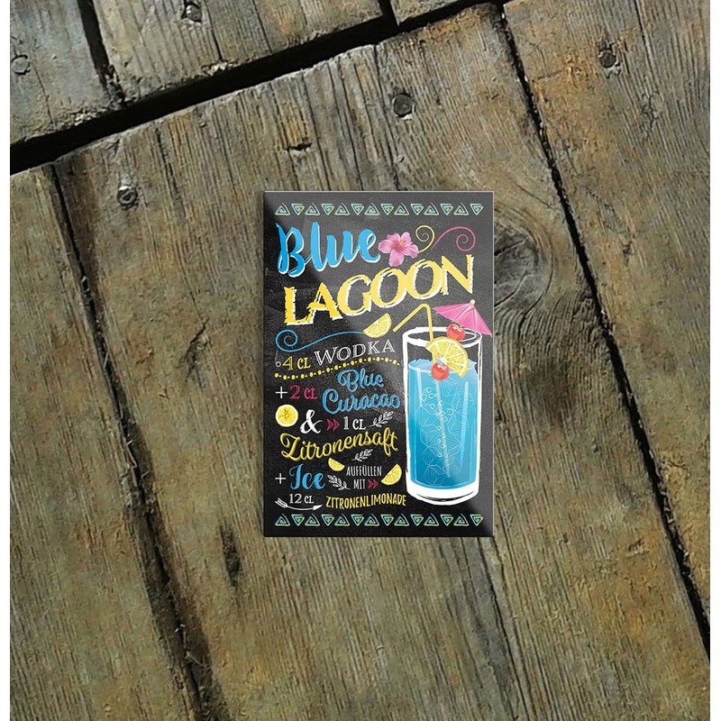 schilderkreis24 Cocktail Recipe Magnet Alcohol Spirits Decorative Fridge Magnet Humour