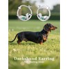 Seiyang Dachshund Dog Emerald Birthstone Earring 925 Sterling Silver Dachshund