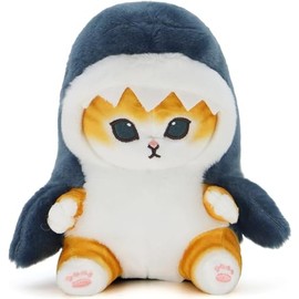 Kawaii Shark Cat Plush Toy Stuffed Animal Doll, Soft Pillow for Boys & Girls (Shark cat, 11.8in)