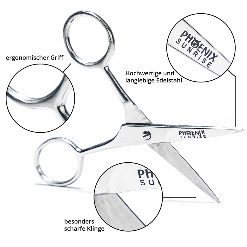 Professional Eyebrow Scissors Set Extra Sharp with Comb Travel Case,