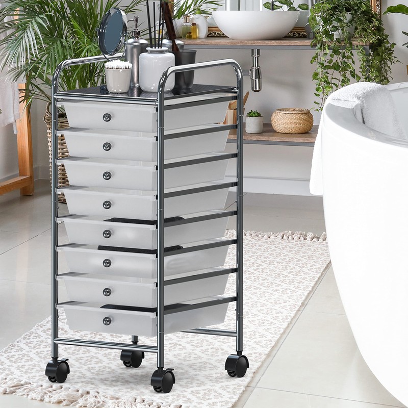 Simple Houseware Utility Cart with 8 Drawers Rolling Storage Art