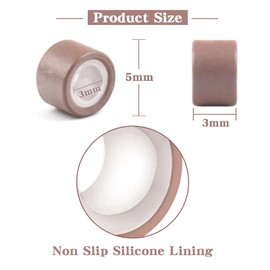 Vlasy 600Pcs 5mm Silicone Lined Micro Ring Beads for Hair Extensions 7Colors Apply (600Pcs Medium Brown)