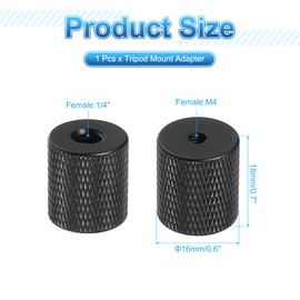 PATIKIL Tripod Screw Adapter 1/4" Female to M4 Female, Tripod Nut Connectors Camera Mount Screw Camera Double Head Converter for Microphone Holder Magic Arms Accessories