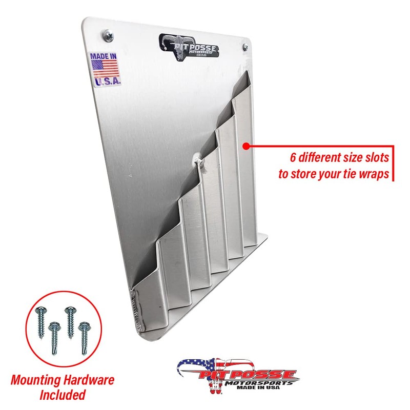 Pit Posse 544 Aluminum Zip Tie Cable Storage Holder Rack