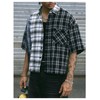 Verdusa Men's Plaid Cropped Shirt Drop Shoulder Streetwear Loose Button