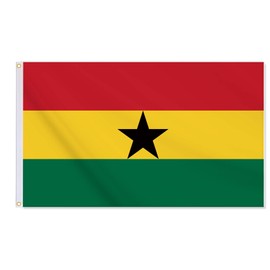 Ghana Flag,3x5 FT Ghananian Flag,36x60 Inch Large Digitial Double-Printed Durable 150D Thick Polyester Decorations with 2 Brass Grommet