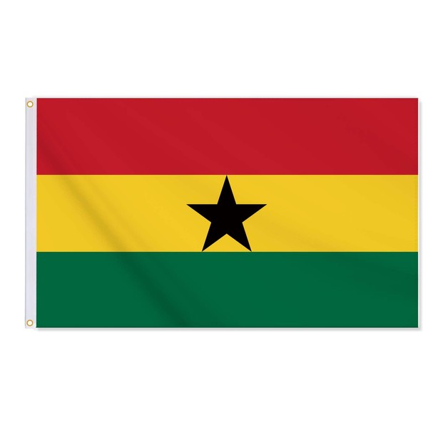 Ghana Flag,3x5 FT Ghananian Flag,36x60 Inch Large Digitial Double-Printed Durable