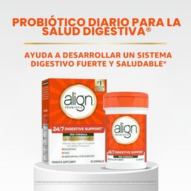 Align Probiotic 63 cpsulas Suplemento diettico para salud digestiva reduce inflamacin gases y malestar intestinal diario                              