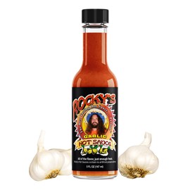 Rocky's Garlic Hot Sauce – Gourmet Red Chili Garlic Sauce with Perfectly Balanced Heat – Great Hot Sauce Gift and Wing Sauce - 5 oz