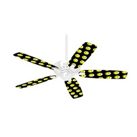 Smileys on Black - Ceiling Fan Skin Kit fits most 42 inch fans (FAN and BLADES SOLD SEPARATELY)