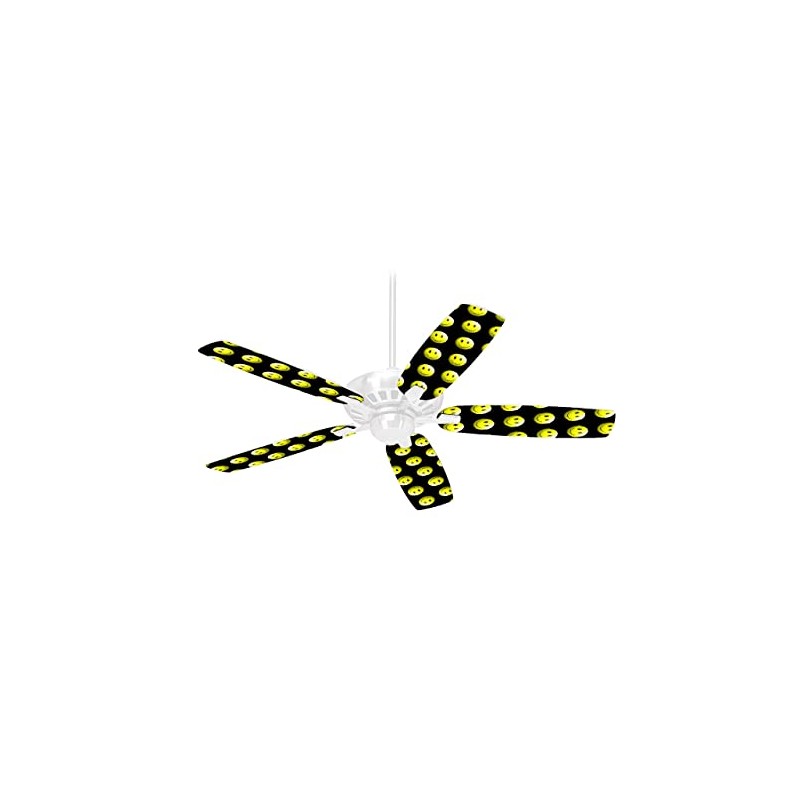 Smileys on Black - Ceiling Fan Skin Kit fits most