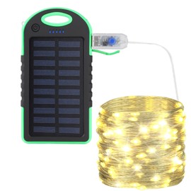 SENKEFEI SS Solar Camping String Lights - Solar String Lights Outdoor Waterproof, Rechargeable Light with 8 Modes, Led Camping Lights for Decor Outdoor Hiking (Green)