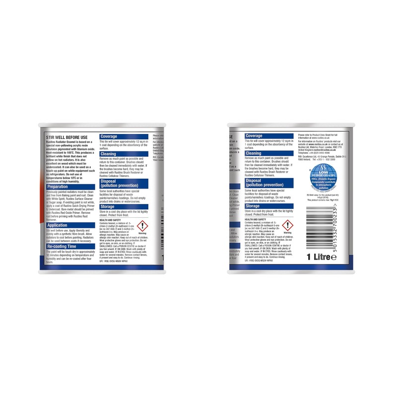 Rustins Quick Drying Radiator Enamel Gloss 1L
