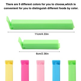 DAWRIS Pack of 50 Sealing Clips, 6 cm and 11 cm Clips for Bags, Sealing Clips, Colourful, Bag Closure, Clippers for Bags, Good Sealing Performance, Reusable for Food, Kitchen Storage