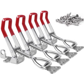 Vicuna R Heavy Duty Toggle Latch Clamp 4003, Large Adjustable Toggle Clamp Latch With Lock Hole, 1320Lbs Holding Capacity Pull Latch for Smoker Lid Jig, Tool Box Case - 4Pack (with 20PCS Screws)