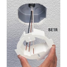 Electrical Box Extender BE-BE1R Round Extension Ring for Light Fixture Boxes up to 1 1/2" Flush Plastic (1 Pack)