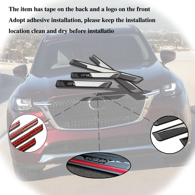 GZBFTDH Door Sill Scuff Plates for Mazda CX-90 2024, Door