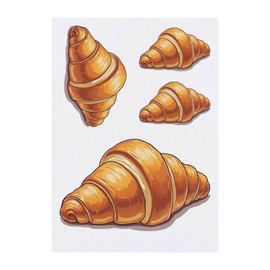 Azeeda 4 x 'Einzelnes Croissant' Temporäre Tattoos - Wasserfest, Hautfreundlich & Ungiftig · Transfers in Verschiedenen Größen (TO00080520)