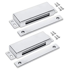 114 lbs Heavy Duty Stainless Steel Magnetic Catch Cabinet Metal Latch (2 Pack)