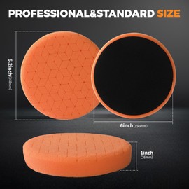 CLOPOMIC 6 Inch Buffing Pads Kit, 7PC(150mm) Sponge polishing Pads, car buffers and Polishers kit, car Detailing kit, Cutting Polishing Pad Kit for Car Buffer Compounding, Polish and Wax
