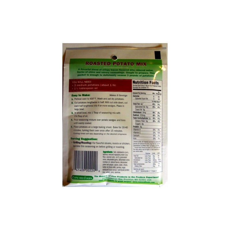 Concord Foods Roasted Potato Seasoning Mix - Bacon & Chive