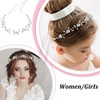 Flower Girl Headband for Wedding, Silver Princess Rhinestone Crystal Pearl
