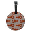 Cute Maine Lobsters Pattern Round Leather Luggage Card Suitcase Carry-On ID Tag