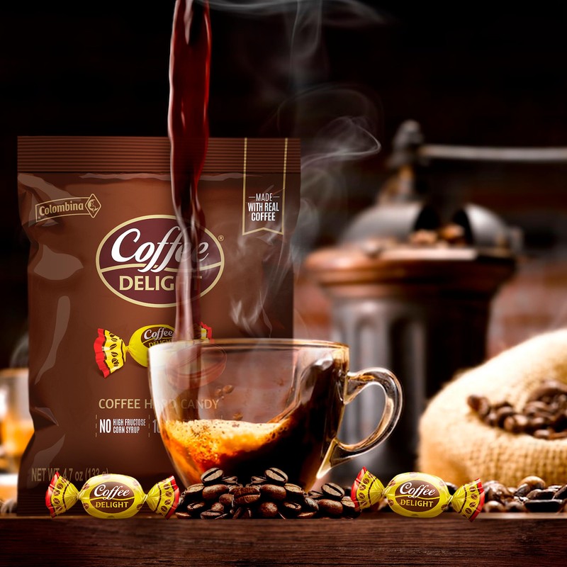 Colombina Coffee Delight Hard Candy - Pack of 50 Gluten