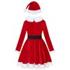 Doxrmuru - Disfraz de Papá Noel rojo para niñas de
