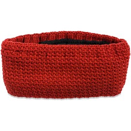 styleBREAKER 04026051 Women's Headband in Fine Crochet Look Plain Thermal Fleece Lining Plain Winter Headband Colour: Rust
