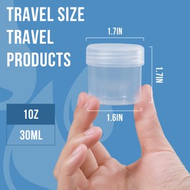 DEMORA Small Travel Containers Plastic Jars with Lids for Creams, Refillable TSA Approved Travel Size Containers for Lotion Makeup Cosmetic Ointments Slime, PP, BPA Free (Clear, 1 oz, 6 Pcs)