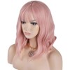 SPENCER 14" Short Bob Pink Wavy Hair Wig