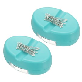 PATIKIL 2 Pcs Magnetic Pin Holder, Magnetic Pin Cushion Paper Clip Holder with 1.5" Quilting Needles for Sewing Quilting Hair Clips, Light Green